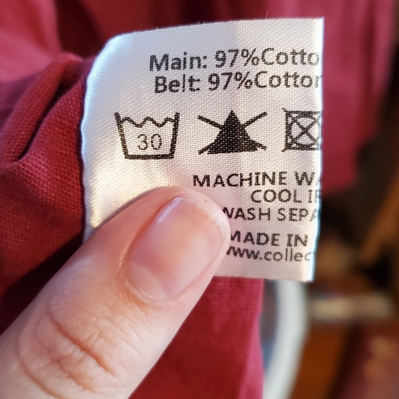 Modcloth x Collectif Burgundy Cherished Era Shirt Dress / Collectif Caterina - Picture 10 of 11